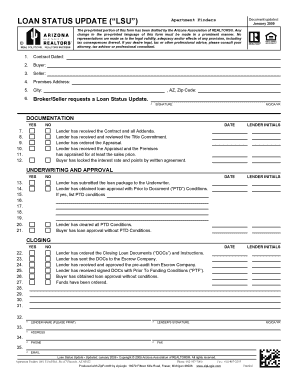 Arizona Loan Status Update Form