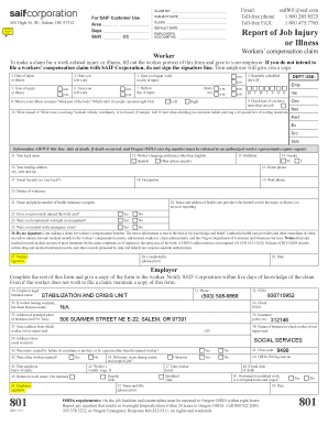 Oregon Workers' Compensation Claim Form 801