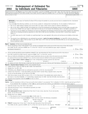 California Form 5805 2002