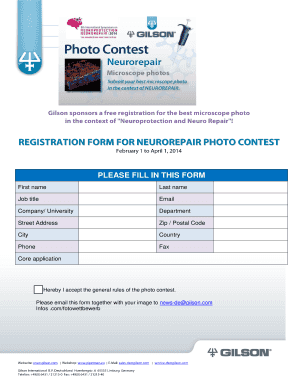 Photo Contest Application Form