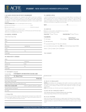 Student Associate Member Application