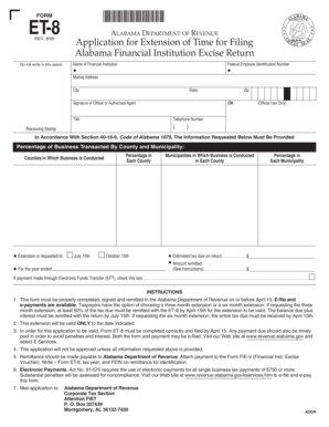 Alabama Financial Institution Excise Return