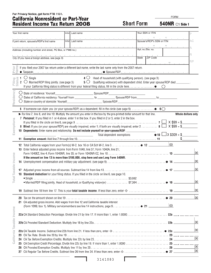 California Nonresident Income Tax Return