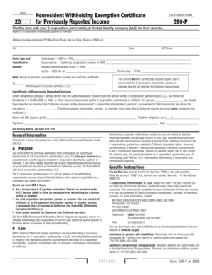 California Nonresident Withholding Exemption Certificate