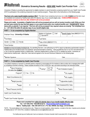 Biometrics Screening Results Form