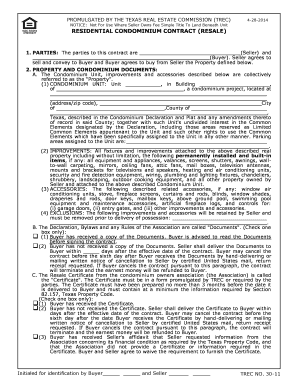 Texas Residential Condominium Contract (Resale)