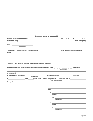 Partial Release of Mortgage