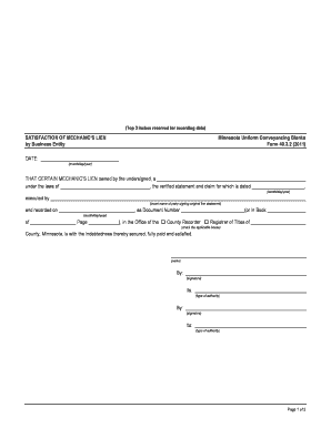 Satisfaction of Mechanic's Lien