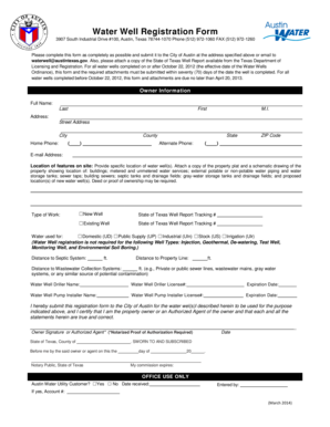 Water Well Registration Form