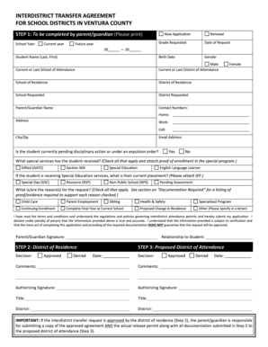 Interdistrict Transfer Agreement