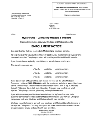 Aviso de inscripción de MyCare Ohio