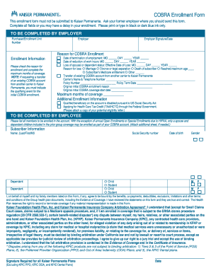 COBRA Enrollment Form