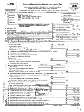 Form 990 2003 Tax Return