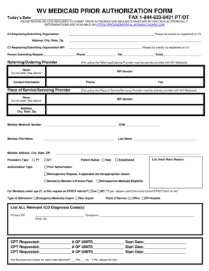 WV Medicaid Prior Authorization Form