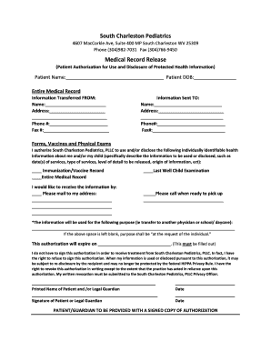 Medical Record Release Authorization