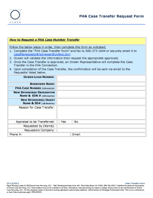 fha case number transfer new borrower