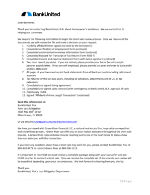 BankUnited Short Sale Hardship Affidavit