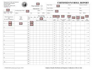 Washington Certified Payroll Report