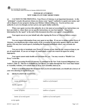 New York Statutory Short Form Power of Attorney