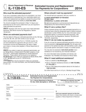 Illinois IL-1120-ES Corporate Estimated Tax Form