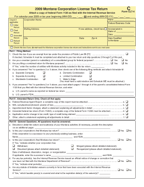 Montana Corporation License Tax Return Form CLT-4