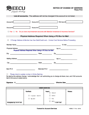 Notice of Change of Address