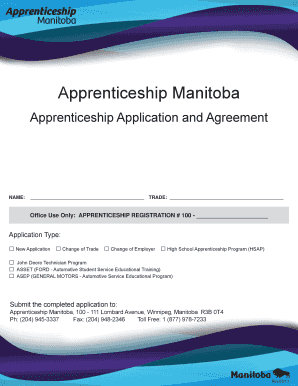 Apprenticeship Application and Agreement