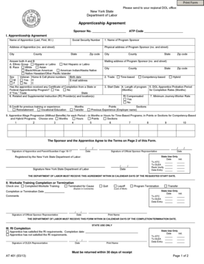 New York Apprenticeship Agreement