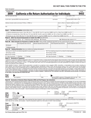 California e-file Return Authorization for Individuals