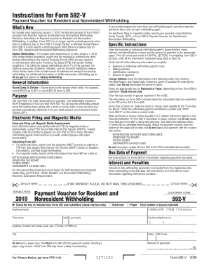 California Form 592-V Payment Voucher
