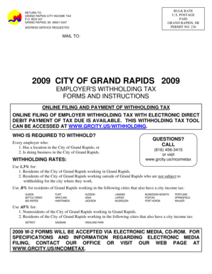Grand Rapids Employer Withholding Tax Forms