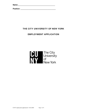 CUNY Employment Application Form