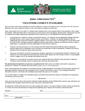 Junior Achievement Volunteer Conduct Standards