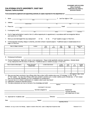 California State University Academic Application