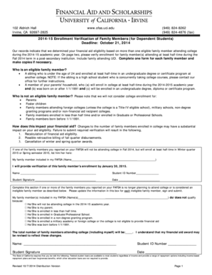 2014-15 Enrollment Verification for Family Members