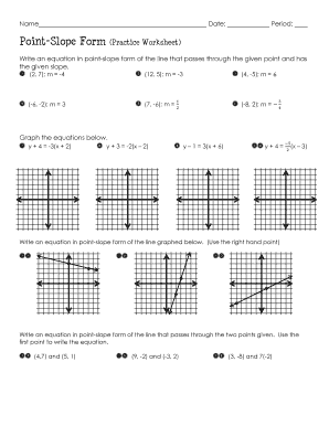 Point-Slope Form Practice Worksheet