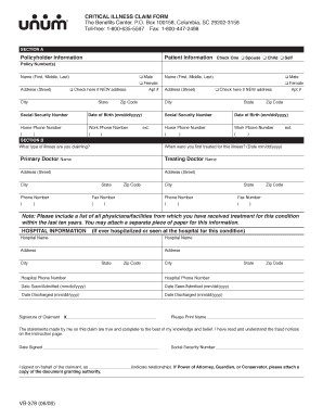 Critical Illness Claim Form