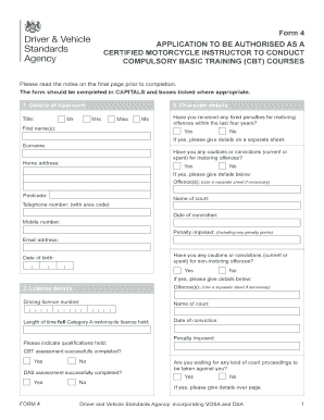 Fillable Online Application to be authorised as a certified motorcycle ...