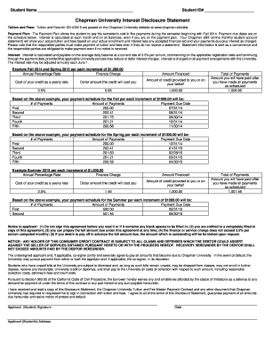 Chapman University Tuition Fee Payment Contract