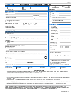 Telegraphic Transfer Application Form