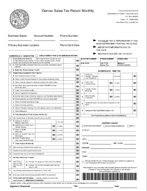 Denver Sales Tax Return