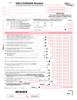Louisiana IT-540 2003 Tax Form