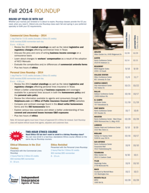 Texas Insurance CE Roundup Registration Form