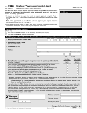 IRS Form 2678 Employer/Payer Appointment of Agent