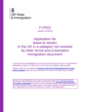 UK FLR(O) Leave to Remain Application