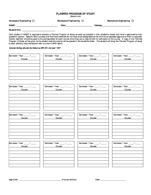 Planned Program of Study