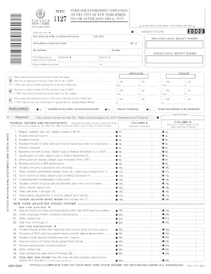 NYC Form 1127 for Nonresident Employees