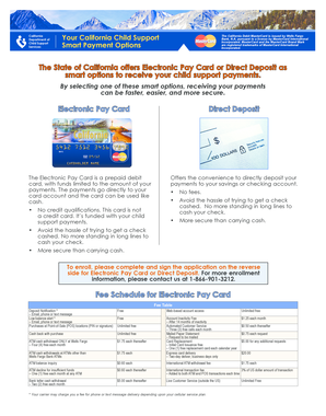 California Child Support Debit Card Enrollment Form