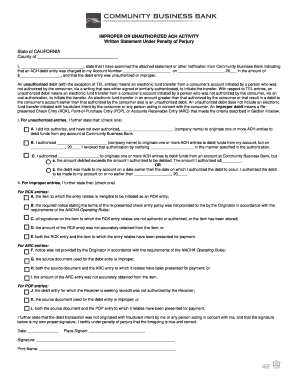 Written Statement Under Penalty of Perjury