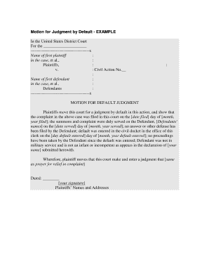 Motion for Judgment by Default